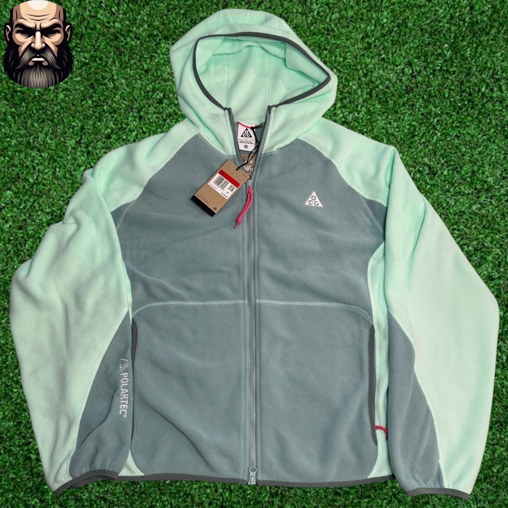 Nike ACG "Wolf Tree" Hooded Polartec Fleece Mint Foam HJ2460-353 Men's Size L